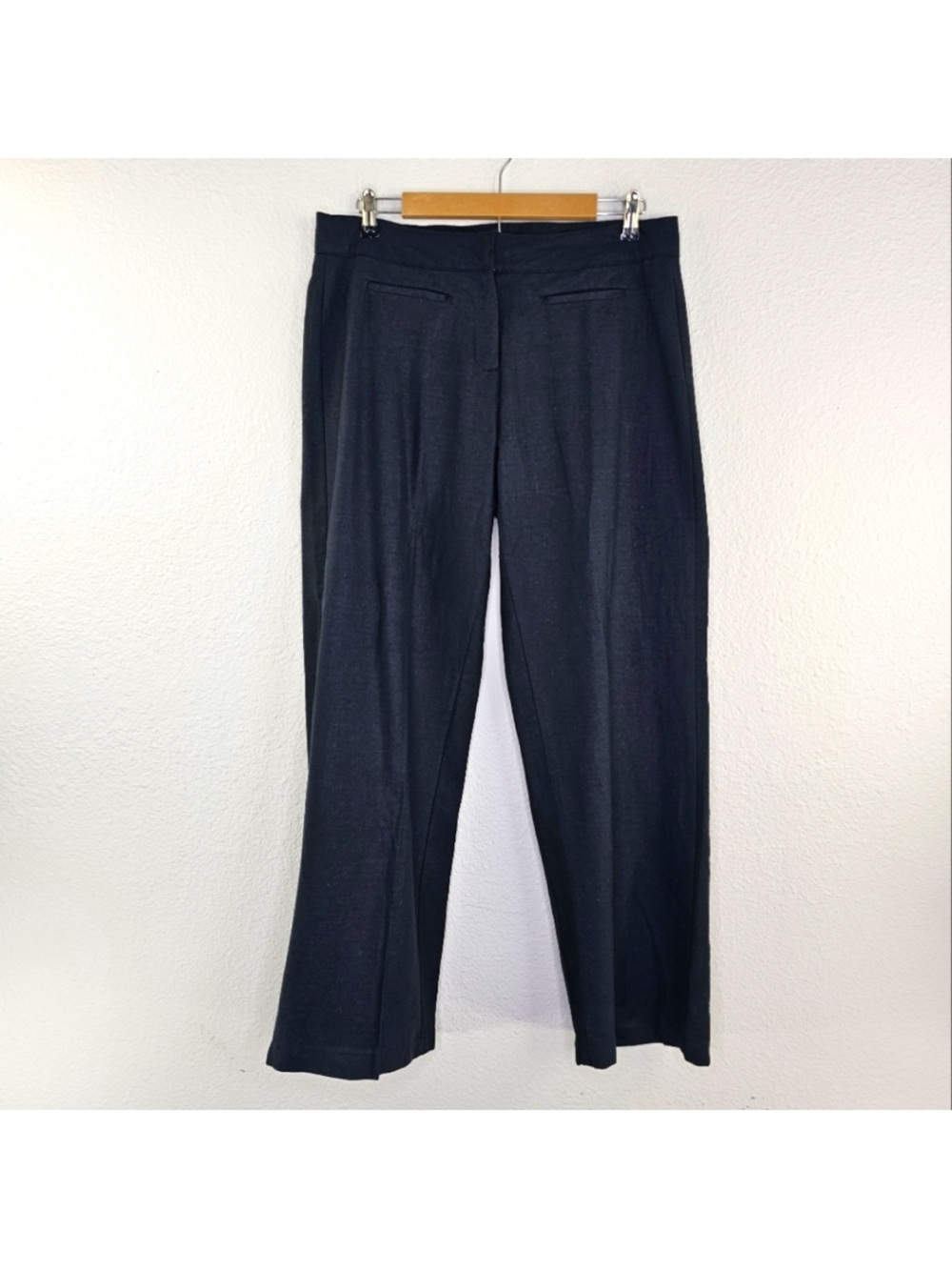 Chadwicks Women's Linen navy Straight-Leg Dress Pants